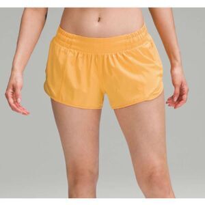 Women Lululemon Hotty Hot Low-Rise Lined Short 2.5" Mango Dream Size 2